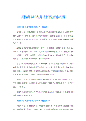 《榜样5》专题节目观后感心得.doc