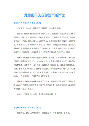 难忘的一天优秀三年级作文.doc