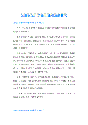 交通安全开学第一课观后感作文.doc