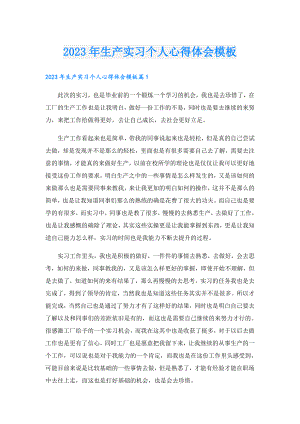 2023年生产实习个人心得体会模板.doc