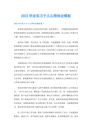 2023毕业实习个人心得体会模板.doc