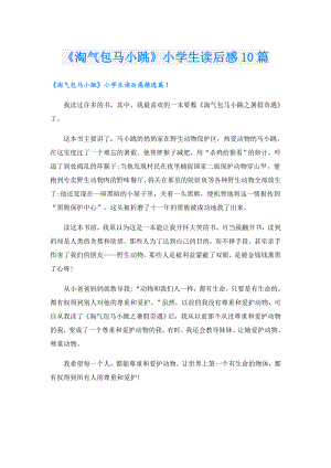 《淘气包马小跳》小学生读后感10篇.doc