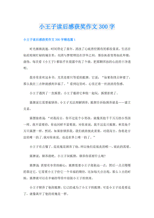 小王子读后感获奖作文300字.doc