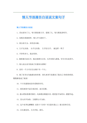 情人节浪漫告白说说文案句子.doc
