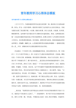 青年教师学习心得体会模板.doc