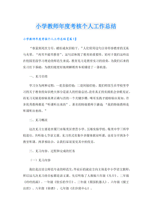 小学教师考核个人工作总结.doc
