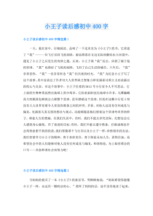 小王子读后感初中400字.doc