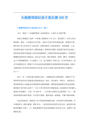 火烧圆明园纪录片观后感300字.doc