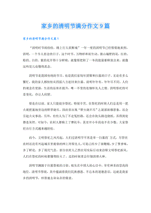 家乡的清明节满分作文9篇.doc