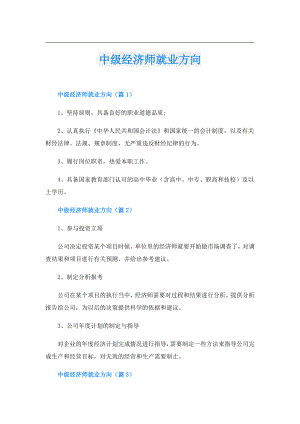 中级经济师就业方向.doc