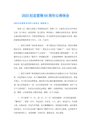 2023纪念雷锋60周年心得体会.doc