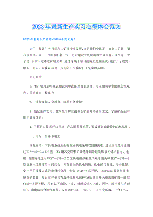 2023年最新生产实习心得体会范文.doc