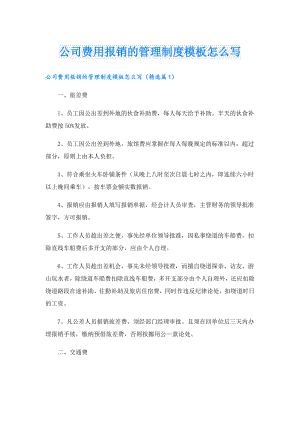 公司费用报销的管理制度模板怎么写.doc
