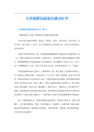大学绿野仙踪读后感800字.doc