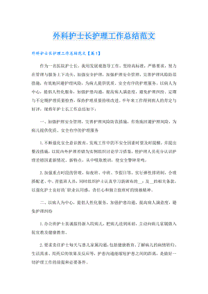 外科护士长护理工作总结范文.doc