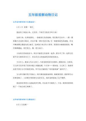 五年级观察动物日记.doc