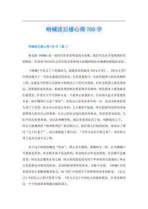 呐喊读后感心得700字.doc