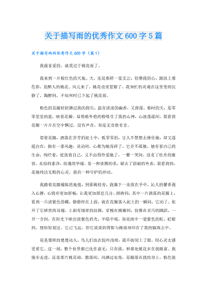 关于描写雨的优秀作文600字5篇.doc