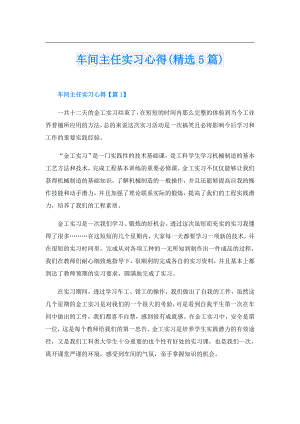 车间主任实习心得(精选5篇).doc