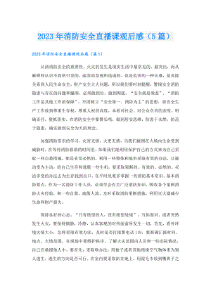 2023年消防安全直播课观后感（5篇）.doc