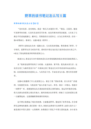 野草的读书笔记怎么写5篇.doc