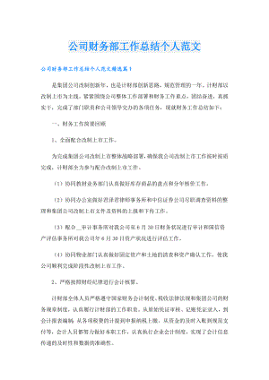公司财务部工作总结个人范文.doc