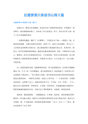红楼梦第六章读书心得5篇.doc