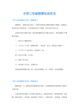 小学二年级假期生活作文.doc