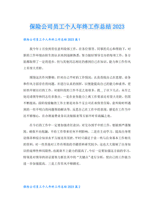 保险公司员工个人年终工作总结2023.doc