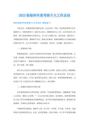 2023检验科考核个人工作总结.doc