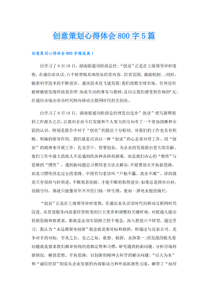 创意策划心得体会800字5篇.doc