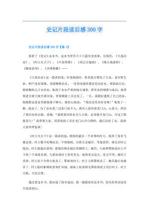 史记片段读后感300字.doc