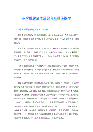 小学鲁宾逊漂流记读后感800字.doc