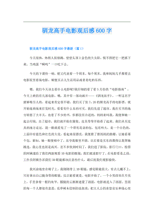 驯龙高手电影观后感600字.doc