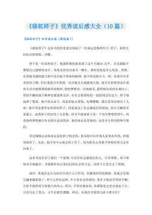 《骆驼祥子》优秀读后感大全（10篇）.doc