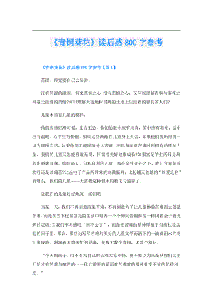 《青铜葵花》读后感800字参考.doc