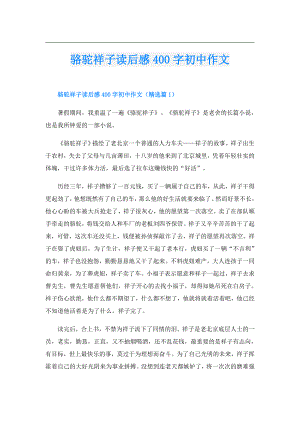 骆驼祥子读后感400字初中作文.doc