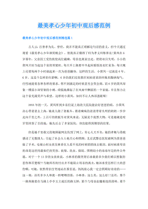 最美孝心少年初中观后感范例.doc