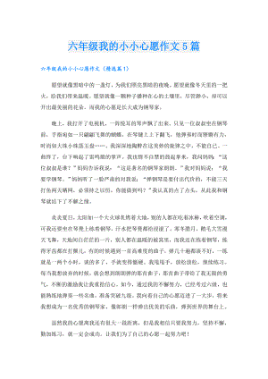 六年级我的小小心愿作文5篇.doc