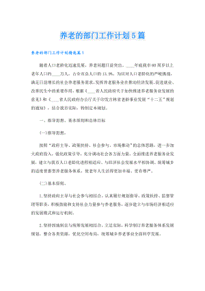 养老的部门工作计划5篇.doc