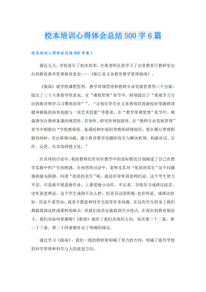 校本培训心得体会总结500字6篇.doc