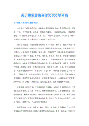 关于想象的满分作文500字6篇.doc