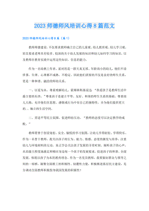 2023师德师风培训心得8篇范文.doc