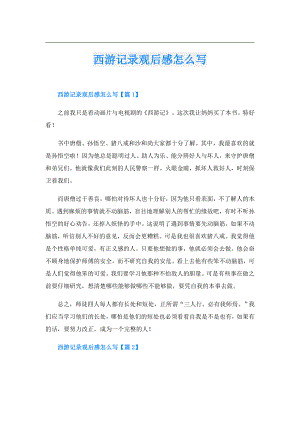 西游记录观后感怎么写.doc