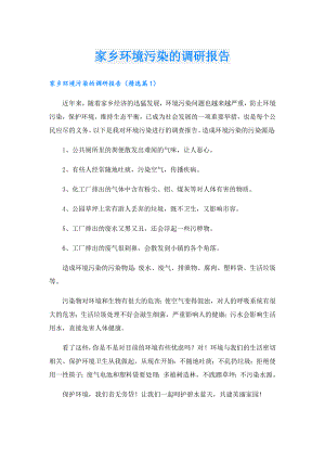 家乡环境污染的调研报告.doc