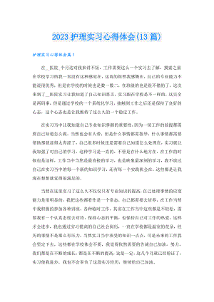 2023护理实习心得体会(13篇).doc