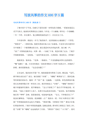 写放风筝的作文600字5篇.doc