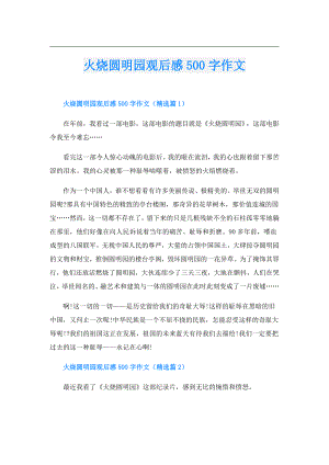 火烧圆明园观后感500字作文.doc