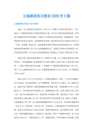 工地跟岗实习报告3000字5篇.doc