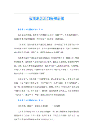 长津湖之水门桥观后感.doc
